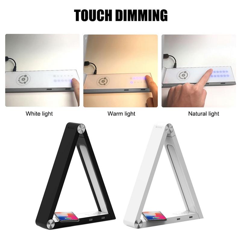 LED Triangle Desk Lamp With Wireless Charging Base
