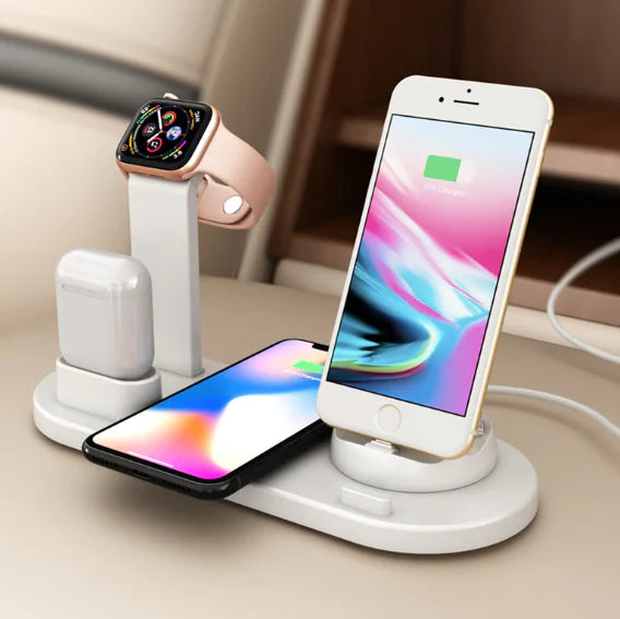 Cargador Inalámbrico 3 en 1 – iPhone, Samsung, Apple Watch y AirPods