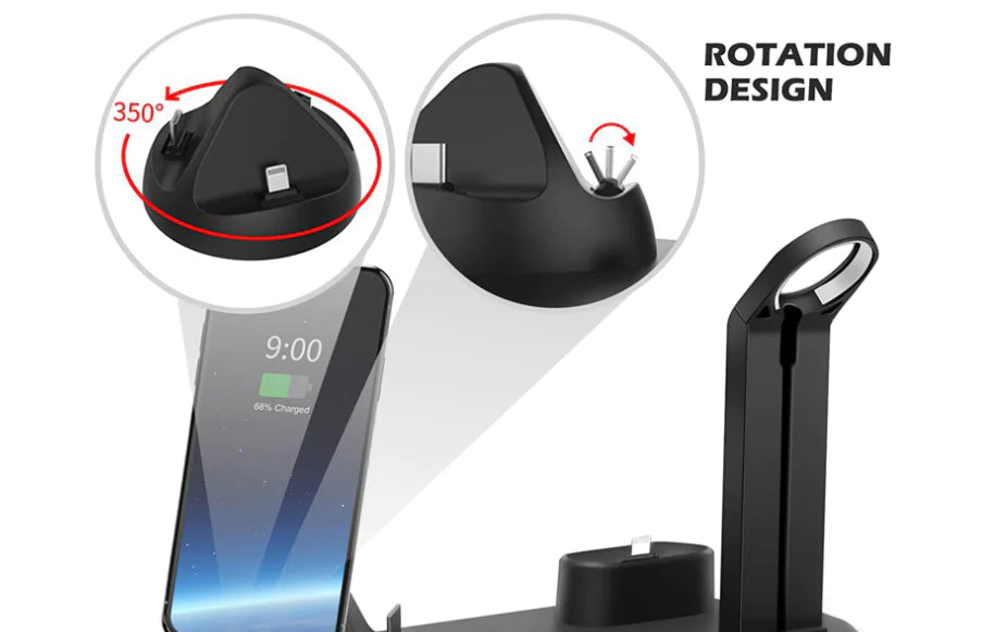 Cargador Inalámbrico 3 en 1 – iPhone, Samsung, Apple Watch y AirPods