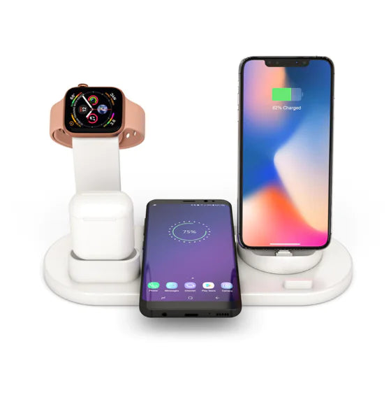 Cargador Inalámbrico 3 en 1 – iPhone, Samsung, Apple Watch y AirPods